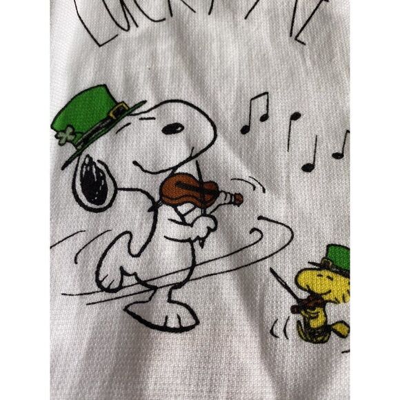 2 Pack Peanuts Rae Dunn Snoopy Woodstock LUCKY ME St Patrick Day Kitchen Towels - Picture 11 of 12